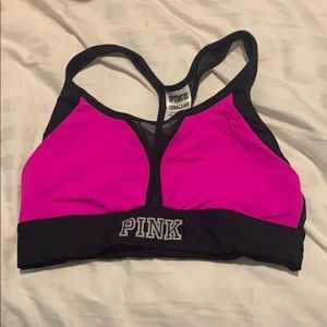 Pink sports bra